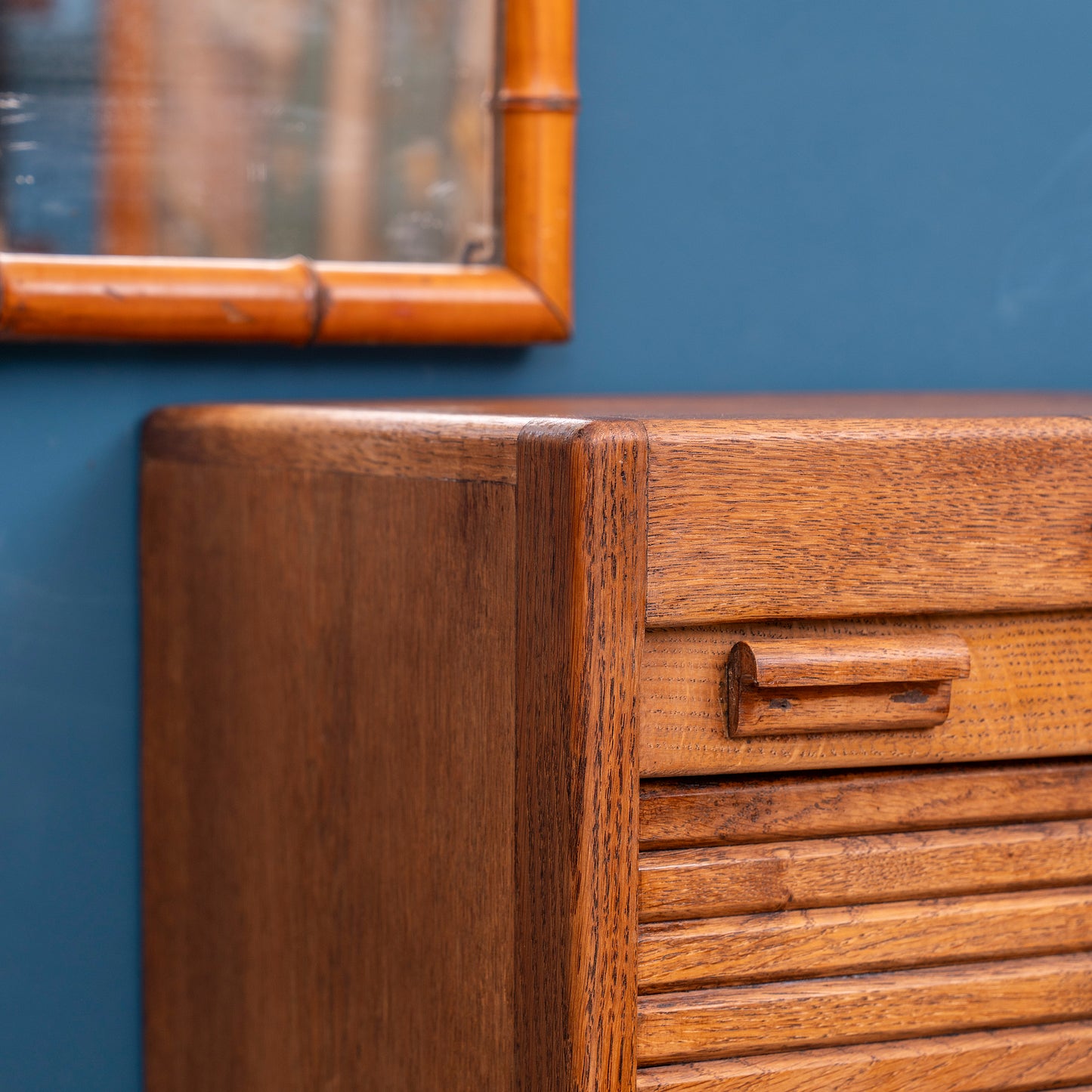 Mobile da archivio francese con 2 serrandine in legno di rovere - anni '30